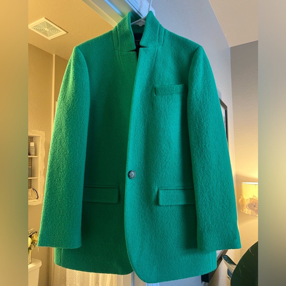 J. Crew Bright Green Wool Blend Single-Button Blazer
